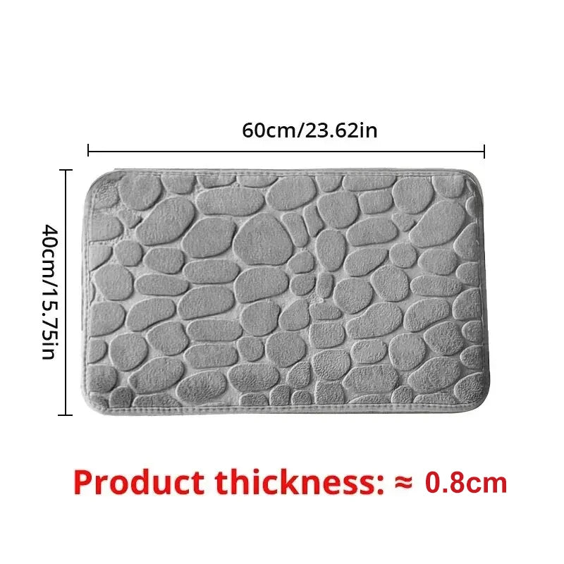 Embossed Microfiber Anti Slip Pebble Bath Mat